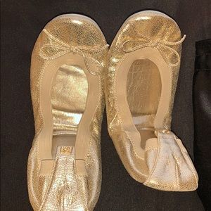 Metallic Gold Flats-Worn in Great Condition